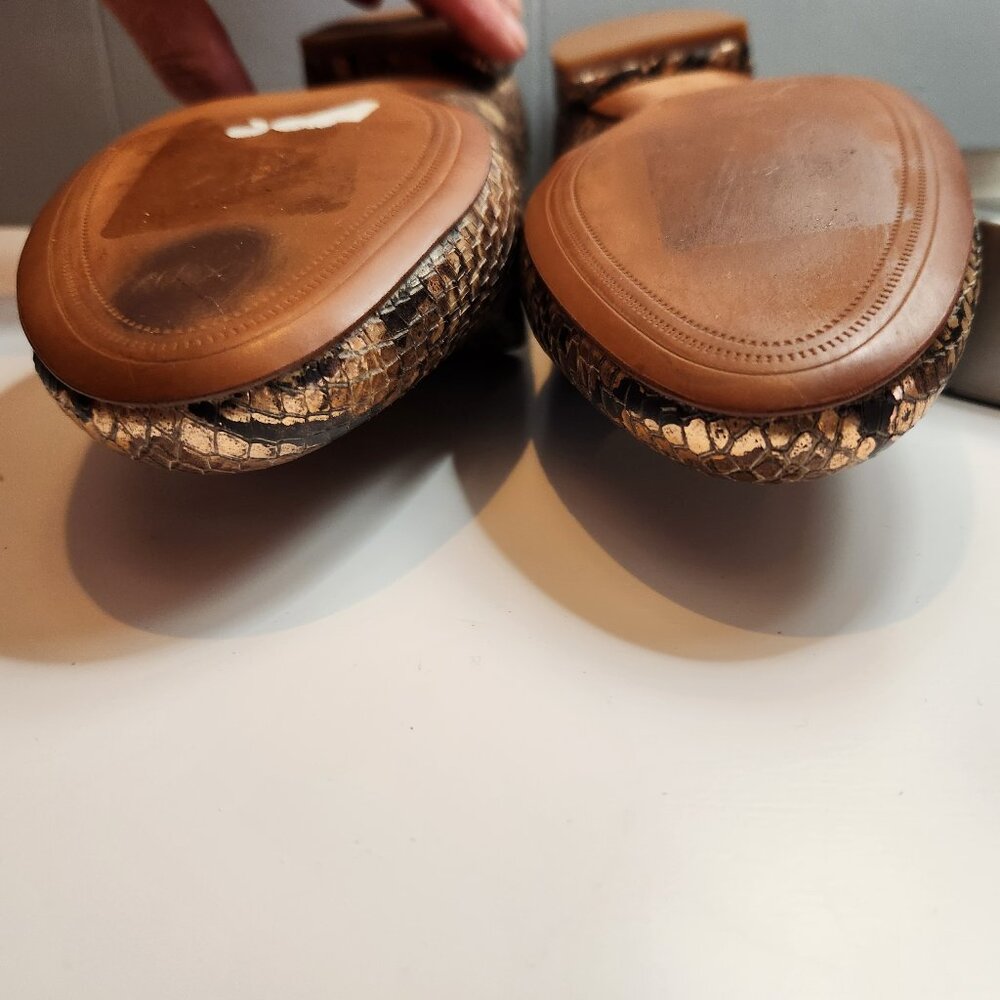 Sam Edelman Jordy Metallic Snakeskin Python Loafe… - image 6